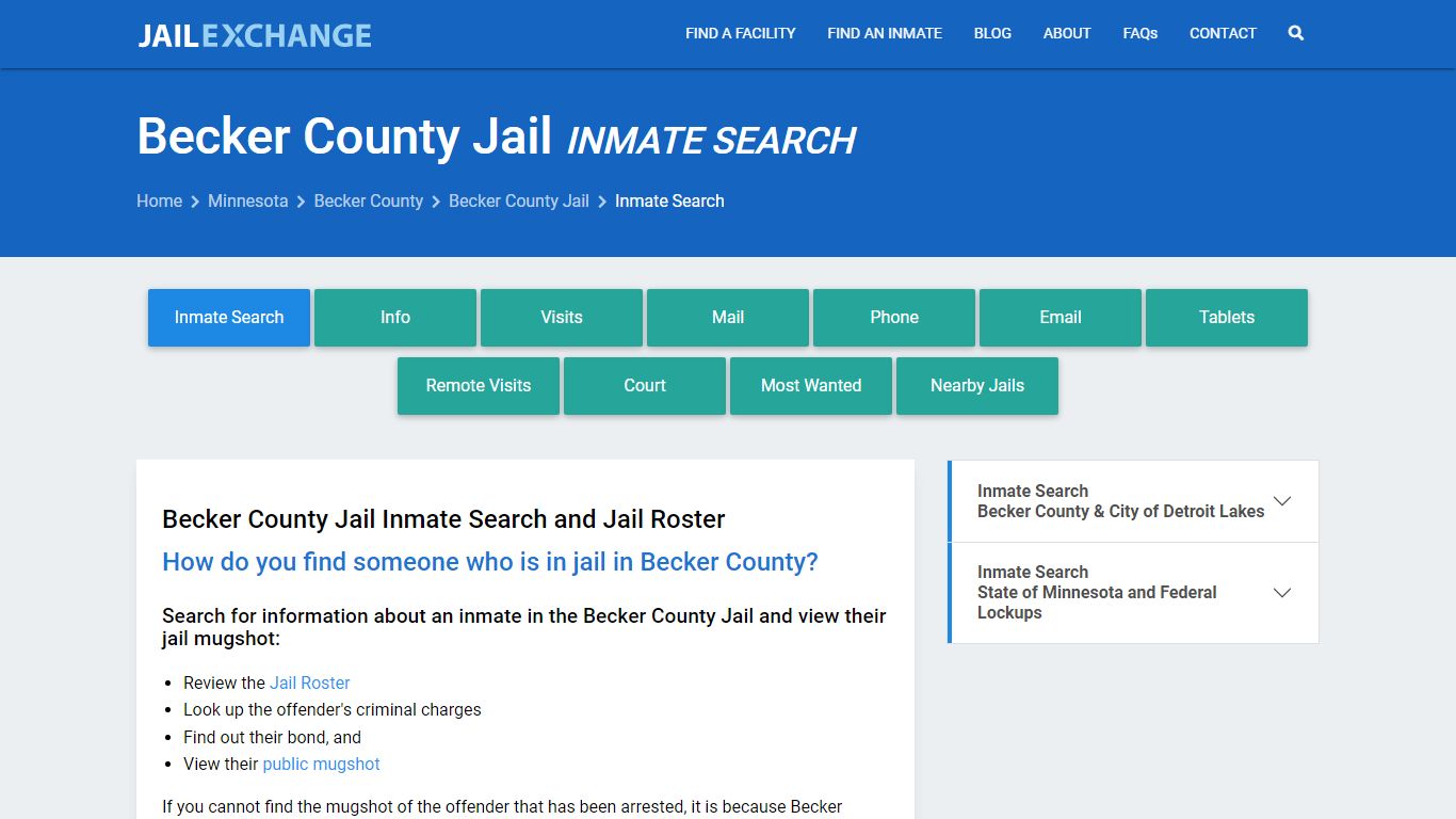 Inmate Search: Roster & Mugshots - Becker County Jail, MN